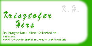 krisztofer hirs business card